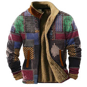 African Kente Style Warm Jacket, Patchwork Pattern Casual Festival Out Door Jacket Men - plus size loveyourmom Love Your Mom Zhlls02 001 2XL 