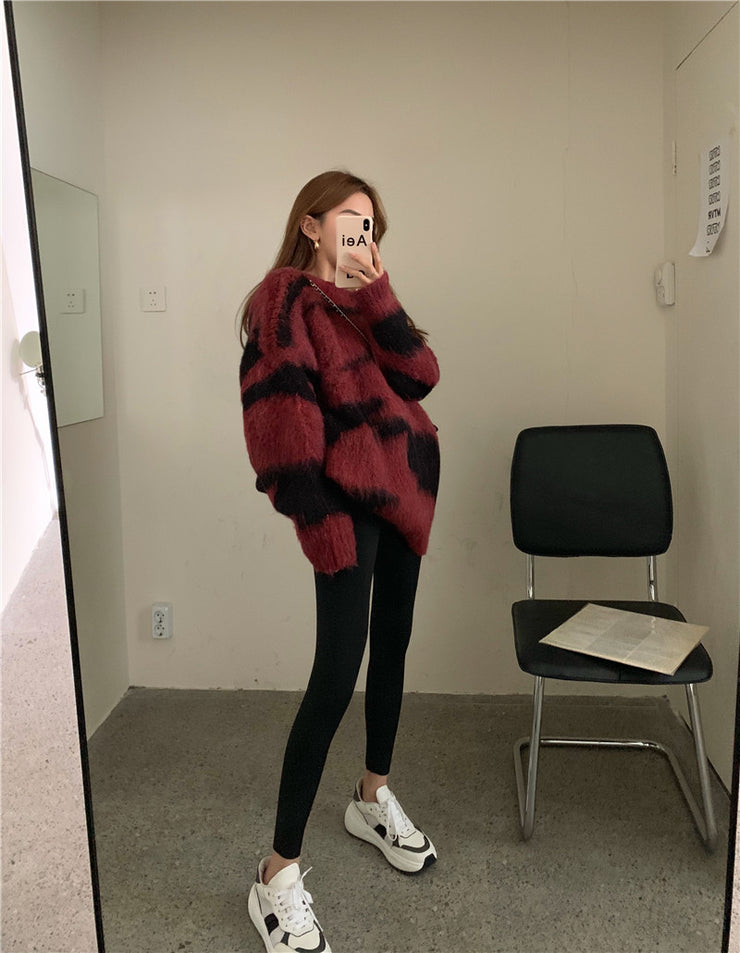Casual Women's Loose Round Neck Pullover Sweater Coat loveyourmom 1   