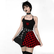 Checkered Skirt Pleated Pleated Skirt - Gothic Kawaii Skirt E Girl Grunge Y2K Skirt 1 1   