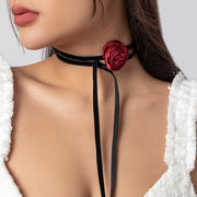Gothic Velvet Long Choker Necklace,Sexy Hippie Suede Rope Necklace Chain Long Wrap 1 1 02 Necklace Wine Red 5711  
