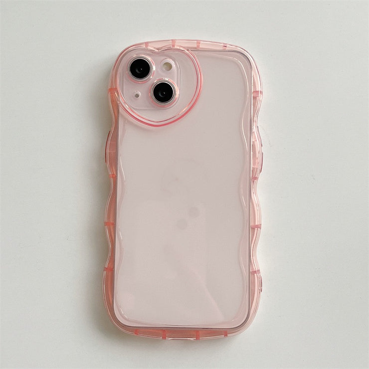 Transparent Candy Wave Pattern iPhone 14 Case, Cool Cute iPhone 14 gift for her iphone case 1 Transparent Pink IPhone11 