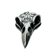 Viking Raven Skull Vegvisir Stainless Steel Pendant Necklace - Crow Lovers gift 1 1   