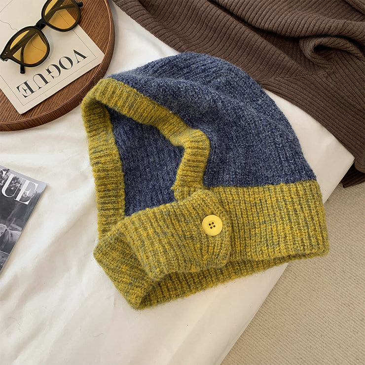 Berlin Knitting Balaclava Hat, Cute Cold-proof Woolen Cap 1 Love Your Mom Navy Blue Adjustable 