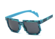 Retro Pixel Sunglasses Classic 8-Bit Computer  | Gamer Nerd Chic Sunglasses | Pixel Art Sunglasses | Geek Eyewear loveyourmom Love Your Mom Blue  