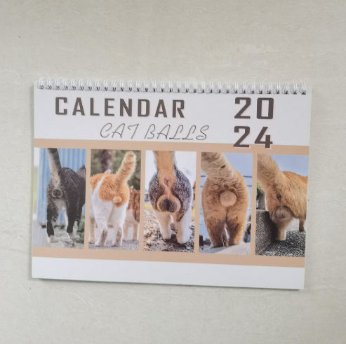 Funny Cat Calendar 2024, Funny Gift Cat Testicles, White Elephant Gifts Christmas New Year Funny present, cat owners housewarming. 1 1 Cat butt calendar  