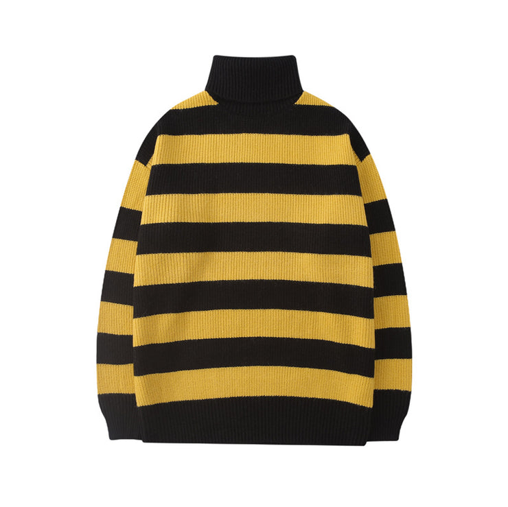 Korean Knitted Striped Sweater, Unisex Harajuku Casual Cotton Pullover,Tate Langdon Sweater Same Style Copenhagen Autumn look. 1 1 Yellow 2XL 