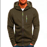 New York Men's Sweater Cardigan Hooded Jacket Zipper Pocket, Jacquard Jacket Sports Fitness Outdoor Leisure Running Solid Color Sportswear loveyourmom Love Your Mom Army Green 3XL 