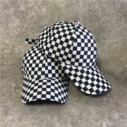 Unisex Plaid Checkerboard Cup Hat, Cool Car Racing Hat - Raver Festival Hat loveyourmom Love Your Mom   