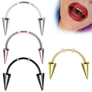 Dracula Nail Piercing, Vampire Smiley Tiger Tooth fangs, Steel C Rod Smile Lip ring , Zombie Decoration 1 Love Your Mom   