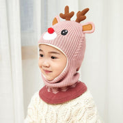 Children kids Cartoon Balaclava Doitbest 2 to 6 Boy girl Warm Beanie Protect neck  Animal Windproof Winter Child knit hat. 1 Love Your Mom Giraffe Pink 48to55cm