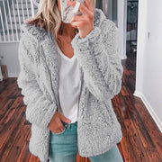 Wool Hooded Jacket for Women, Casual Streetwear Felted Wool Jacket, Warm Cozy Stylish Jacket, Designer Elegant Jacket, Fashion Outerwear 1 1 Light gray 3XL 