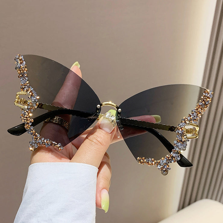 Butterfly Sunglasses, Encrusted Rim Sunglasses 1 1 Shanglan Xiacha  