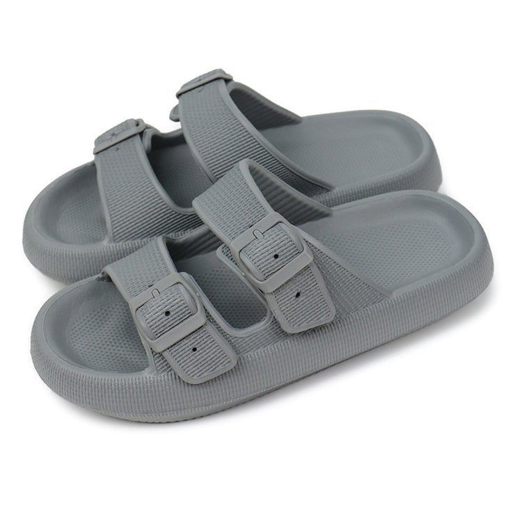 Two Buckle Foam Pillow Cloud Slides Unisex Non-Slip Comfy Soft Pillow Slippers,Thick-soled Eva Sandals And Slippers loveyourmom Love Your Mom Grey 35to36 