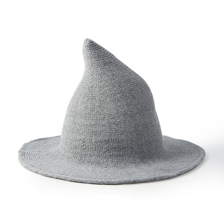 Unisex Gothic Witch Hat, Cute Halloween Wool Wizard Hat loveyourmom Love Your Mom Light Grey M 56to58cm 