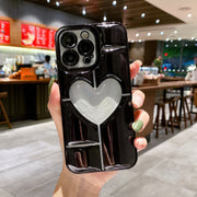 3D Hollow Heart Case For iPhone 14 13 12 11 Pro Max Plus, For Her Gift Plating Soft Silicon Phone Case For iPhone 14 13 12 11 Pro Max Plus 1 1 Black Iphone13 