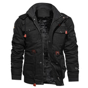 Detroit Winter Warm Fleece Inner Jacket Coat, Multi Pocket Cargo Bomber Jacket Parkas Male Retro Tactical Coat loveyourmom Love Your Mom Black 2XL 