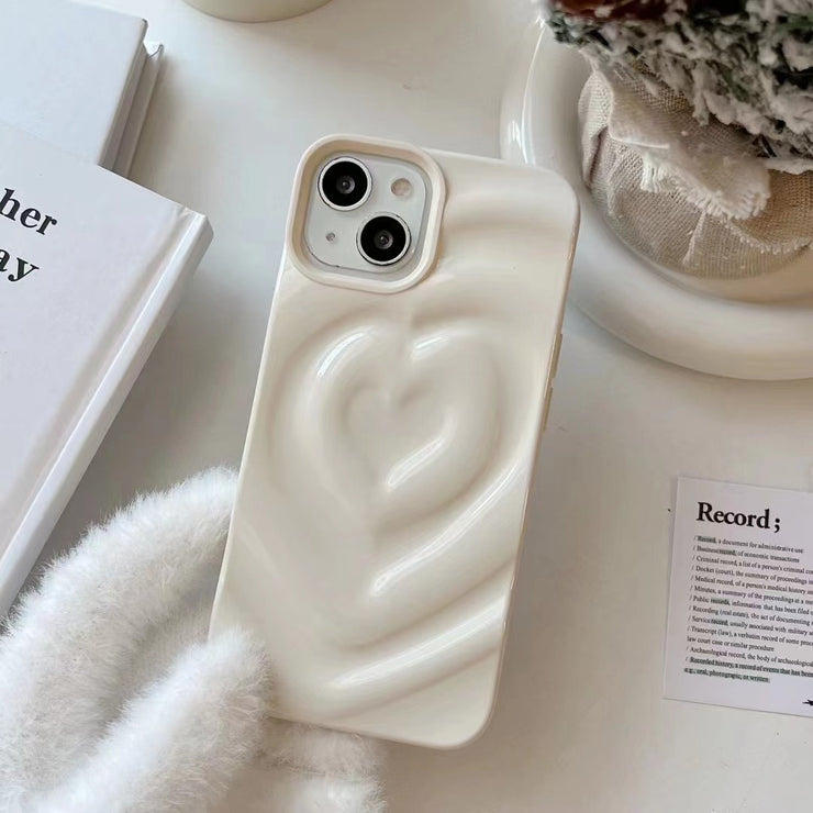 3D Heart Water Ripple iPhone Case, Cute iPhone Gothic case for her Phone Case 1 White IPhone12 