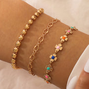 Gold Bracelet Stack for women, 5 pieces Gold plated Boho Bracelets Set, Trendy Dainty Bracelet Set for Her. 1 1 Color16217  