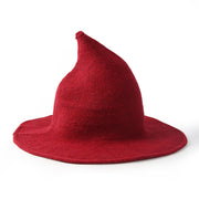 Unisex Gothic Witch Hat, Cute Halloween Wool Wizard Hat loveyourmom Love Your Mom Magenta M 56to58cm 