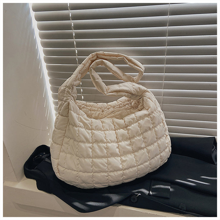 Paris Puffer Bag Quilted Tote Bag, Hobo Shoulder Bag Padded Crossbody Bubble Bag Soft Purse Puffy Tote HandBag loveyourmom Love Your Mom   