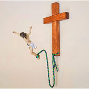 Jesus Bungee Jumping, Funny Cute Christan Cross Religious Gift Decorations Bungee Jumping Jesus Hanging Decor loveyourmom Love Your Mom   