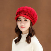 Denmark Woollen Warm Cap Hat, Women Snow Proof Soft Air Proof Beanie Cap loveyourmom Love Your Mom Big red  