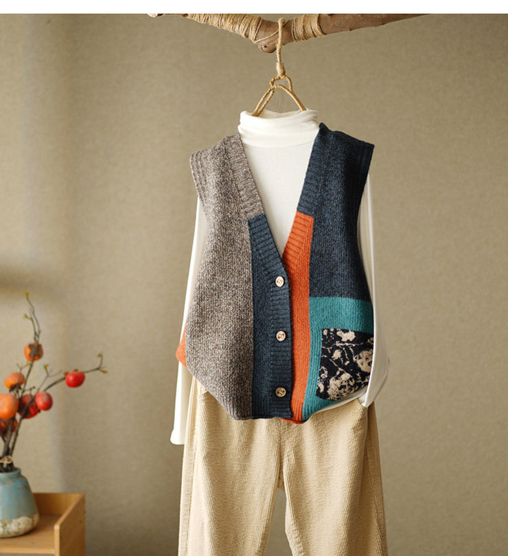 Copenhagen Vintage Knitted Cardigan Sweater, Retro Cashmere Vest, Designer Winter Streetwear Cardigan, Bohemian Sweater 1 1 Light Coffee Average Size 
