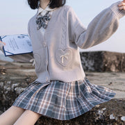 Japanese Butterfly JK Uniform Jacket, Soft Warm College Style Jacket, V-neck Aesthetic Jacket, Highschool Jacket, Artisan Designer Jacket 1 1   