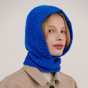 Knitted Balaclava,Wool Overhead Warm Wool Hats - schalmütze stricken, Cap Warm Ear Protection Scarf Wool Pullover Snood Hat 1 1 Blue One size 