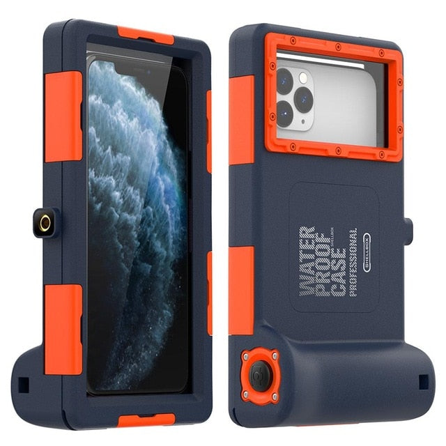 Diving iPhone Case, Pc+Abs Material Seamless Fully Enclosed Technology, Waterproof Case , Sensitive Keys for Outdoor Snorkeling 1 1 Blue orange Iphone12 