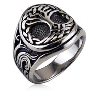 Viking World Tree Yggdrasil Ring, Stainless Steel gothic ring gift 1 1 Steel No.10 