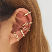 Gold Hollow Out Ear Cuff, 5 Pcs Set Silver or Gold, Leaf Ear Bone Clip Earring, No Piercing Earring, Fake Piercing Cuff, Earring Without Ear Hole 1 1 MS1163  