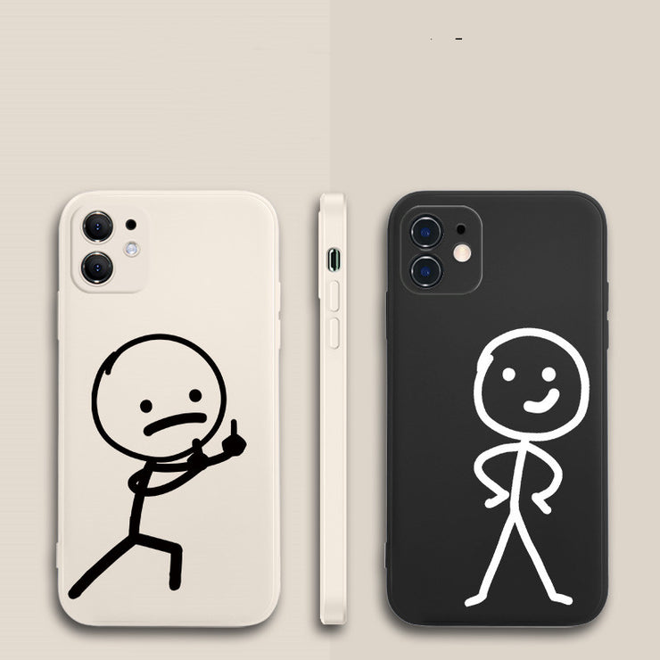 Stickman Matchman iPhone 14 Case, Cute Funny Cartoon Phone Case for iPhone 14 Pro Max, Soft Silicone Cover Shell Phone Case 1   