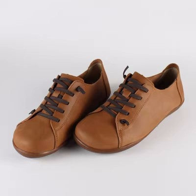 Cowhide Flat Shoes Handmade, Low Top Sneakers for Women, Viscose Designer Shoes Plus Size, Casual Streetwear Shoes 1 1 Brown 35 