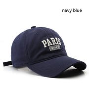 Cool Vintage Retro Paris Cup Hat, France Embroidered Duckbill Dad Hat Gift loveyourmom Love Your Mom Navy Blue  