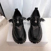 Metal Chain Platform Lolita Gothic Shoes Woman 2023 Spring College Style Patent Leather Pumps Women Japan School Uniform Shoes 1 1 Matte black 35 