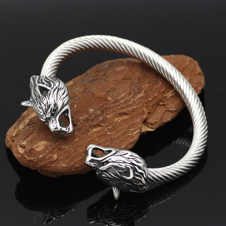 Viking Dragon Bracelet - Stainless Steel Bangle Dragon Cuff Vikings Norse Bangle Pagan Gift Snake Gothic Bracelet Retro Dragon Bracelet Gift 1 1 Silver  
