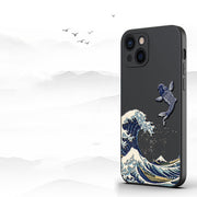 The Great Wave Painted Silicone iPhone 14 Case, Japanese Art Phone Case 1 1 Breaking the waves and soaring Iphone13 
