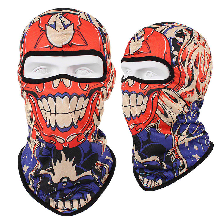 Cool Skii Mask, Balaclava Breathable Skull Print Bandana for Dust Protection & UV Protection 1 1 Red skull  