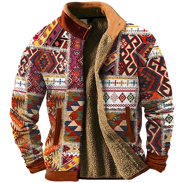 African Kente Style Warm Jacket, Patchwork Pattern Casual Festival Out Door Jacket Men - plus size loveyourmom Love Your Mom Zhlls02 009 2XL 