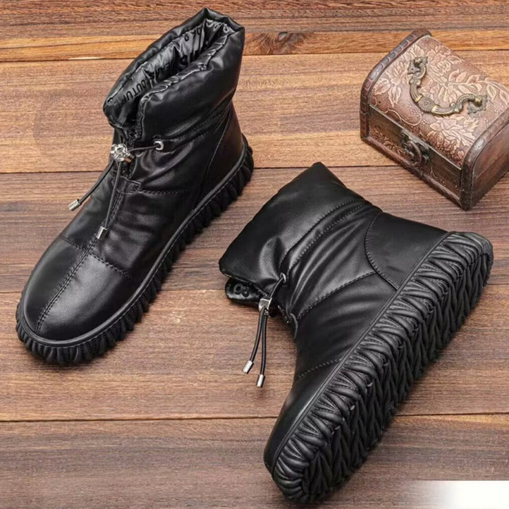 PU Leather Platform Boots Women, Long Ankle Snow Shoes, Stylish Fashion Warm Cozy Shoes, Western Cowgirl Boots 1 1 Black 35 