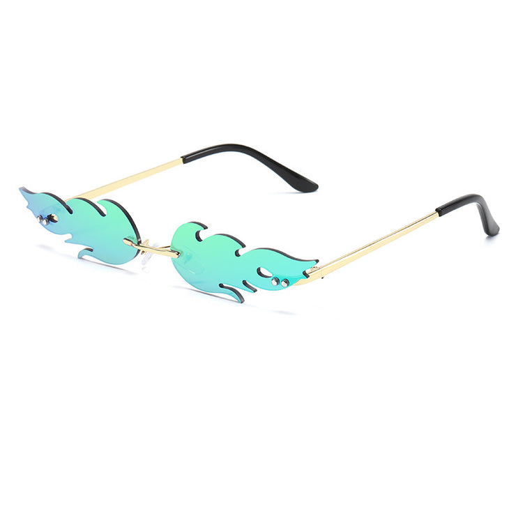 Mirrored Flames Sunglasses Shades 1 1 Green  