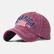 Retro America Embroidered Hat. USA Basketball Baseball Unisex Cotton Cup Hat loveyourmom Love Your Mom Wine Red Free Size 