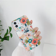 Cute Flower iPhone 14 Case, Transparent Botanical Phone Case Phone Case 1 Colorful flowers Iphone12Mini 