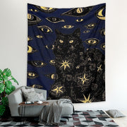 Enchanting Red Cat Tapestry | Psychedelic Hippie Starry Night | Fantasy Kitten Nebula Galaxy Art | Milky Way Space Wall Hanging | Unique Home Decor loveyourmom Love Your Mom JH0152 73x 95cm 