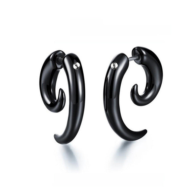 Punk Rock Five-Piece Earring Set: Edgy Black Metal Styles for Left Ear, Right Ear, and More loveyourmom Love Your Mom E  