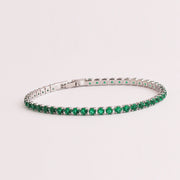 Green Zircon Bracelet For her, Emerald Look 1 1 Elliptic zircon  