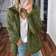 Wool Hooded Jacket for Women, Casual Streetwear Felted Wool Jacket, Warm Cozy Stylish Jacket, Designer Elegant Jacket, Fashion Outerwear 1 1 Army green 3XL 