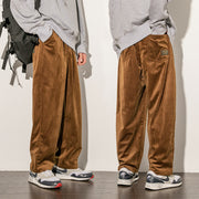 Men's Corduroy Pants,Skater Oversize Straight Trousers Japanese Streetwear, Baggy Big Size Casual Bottoms. Color: black, brown, black, brown. plus size 5XL 1 1   