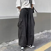 Baggy Jeans Women Oversized Vintage Denim Pants, Y2K Unisex Retro Harajuku Wide Leg Jeans Casual Loose Elastic Waist Streetwear Opiumcore Trousers 1 1   